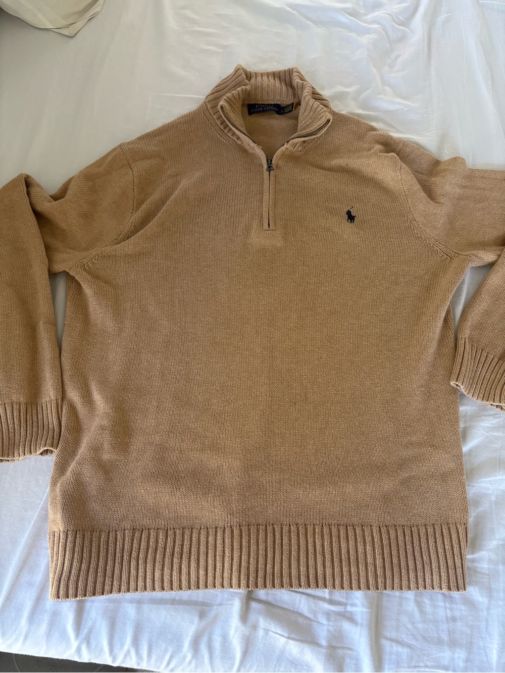 Polo by Ralph Lauren Camel Half-Zip Sweater